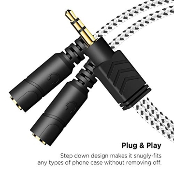 DUKABEL 3.5mm Audio Splitter for Headphones and Speakers