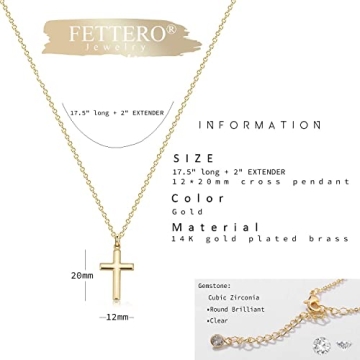 Shop Fettero Gold Cross Necklace for Faith & Elegance