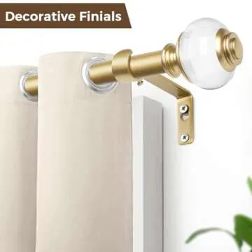 USFOOK 7/8 Inch Gold Curtain Rods for Windows 32 to 86