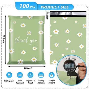 Jowlroel Thank You Poly Mailer 10x13 Inch 100 Pcs, Waterproof and Tear-Resistant Shipping Bags for C...