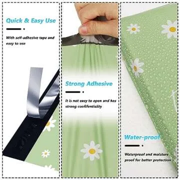 Jowlroel Thank You Poly Mailer 10x13 Inch 100 Pcs, Waterproof and Tear-Resistant Shipping Bags for Clothing, Cute Mailing Bags with Self-Seal, Chrysanthemum Printed Packaging Bags for Small Business