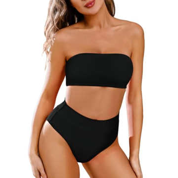 Pink Queen Women’s Removable Strap High Waist Swimwear