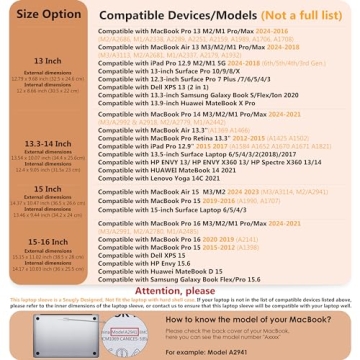 HYZUO Laptop Sleeve for MacBook Pro & Dell XPS 15