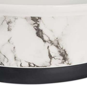 Bone Dry Pet Bowl Collection Ceramic Set, Small, Marble, 2 Count White