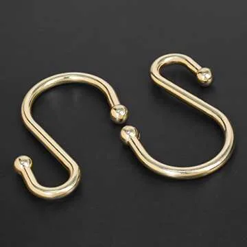 EleCharm Multi-Purpose Gold Shower Hooks Set of 12