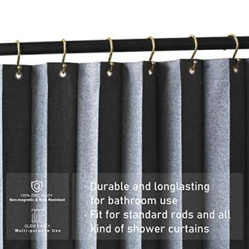 EleCharm Multi-Purpose Gold Shower Hooks Set of 12