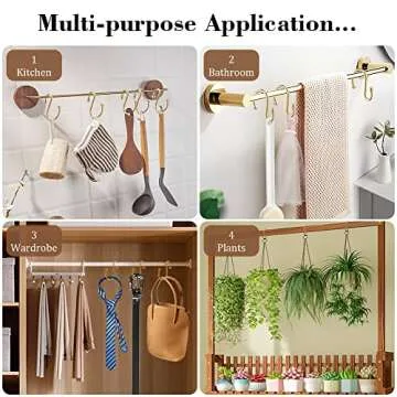 EleCharm Multi-Purpose Gold Shower Hooks Set of 12