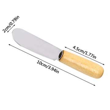 ACKLLR 5 Pack Stainless Steel Straight Edge Wide Butter Spreader with Wood Handle Deluxe Sandwich Cr...