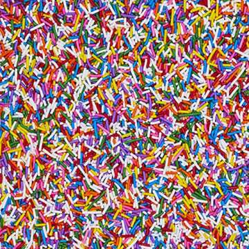 Fancy Sprinkles Classic Rainbow Crunchy Jimmies, Real Sugar, For Ice Cream, Cookies, Cakes, Cupcakes...