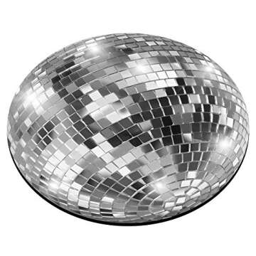 Smooffly Silver Disco Ball Round Mouse Pad Custom, Cute Mouse Pad, Silver Mouse Pad, Disco Coaster C...