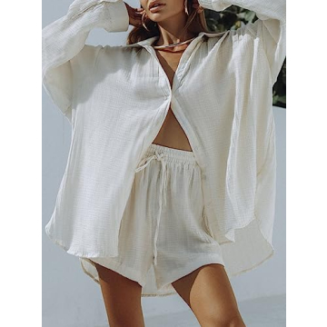 Fixmatti Women's Summer Casual 2 Piece Outfits Stylish Lounge Set