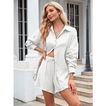 Fixmatti Women's Summer Casual 2 Piece Outfits Stylish Lounge Set