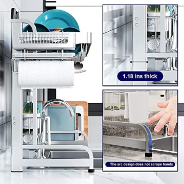 LIVOD Over Sink Dish Drying Rack with Adjustable Features