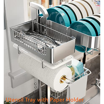 LIVOD Over Sink Dish Drying Rack with Adjustable Features