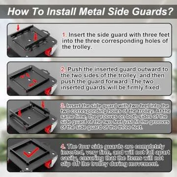 MYUEA Heavy Duty Furniture Dolly with Side Guards