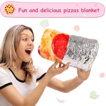 mermaker Pepperoni Pizzas Blanket 2.0 Double Sided 71 inch for Adult and Kids, Pizzas Blanket Adult Size, Realistic Food Blanket, 285 GSM Pizzas Blanket, Funny Gifts for Teenage Boys and Girls