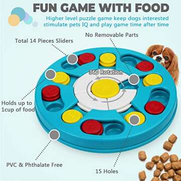Zonansan Dog Puzzle Toys, Dog Enrichment Toys for IQ Stimulation, Interactive Dog Toys Treat Dispens...