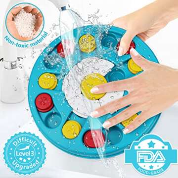 Zonansan Dog Puzzle Toys, Dog Enrichment Toys for IQ Stimulation, Interactive Dog Toys Treat Dispensing & Slow Feeder for Puppy, Cats, Small, Medium, Large Dogs Treat Training Light Blue Level 2