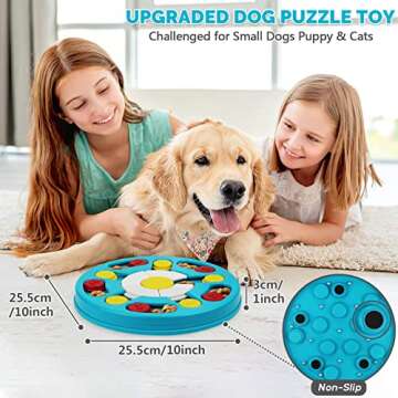 Zonansan Dog Puzzle Toys, Dog Enrichment Toys for IQ Stimulation, Interactive Dog Toys Treat Dispensing & Slow Feeder for Puppy, Cats, Small, Medium, Large Dogs Treat Training Light Blue Level 2
