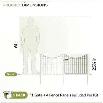 No Dig Black Metal Fence for Dogs and Gardens - Durable, Easy Install