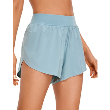 CRZ YOGA Dolphin Athletic Shorts for Women 4 Inch
