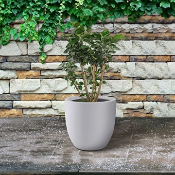 Kante 14 Inch Round Concrete Planter for Home and Garden