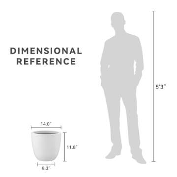 Kante 14 Inch Round Concrete Planter for Home and Garden