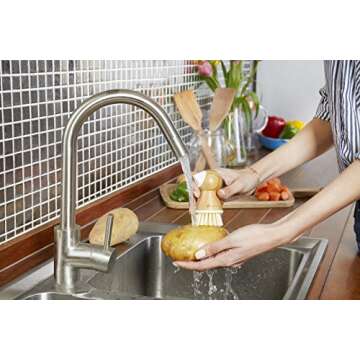 Bamboo Potato Brush with Eye Remover