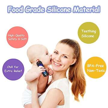 ROBBEAR Baby Teething Toys, Food Grade Silicone Teether for Babies 3 6 12 18 Months, TV Remote Shape...