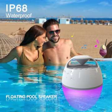 Blufree Floating Pool Speaker with Lights for Parties