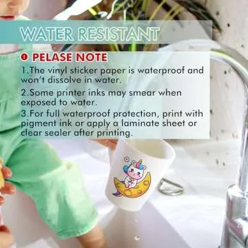 Koala Printable Vinyl Sticker Paper for Inkjet Printer - 20 Sheets Matte White Vinyl Sticker Paper, Waterproof Sticker Paper 8.5x11 Inch, Work with Cutting Machine