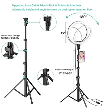 10" Selfie Ring Light with Tripod - Perfect for Photo & Video