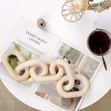 HMASYO Handmade Wood Chain Link Decor for Home