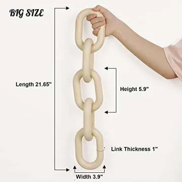 HMASYO Handmade Wood Chain Link Decor for Home