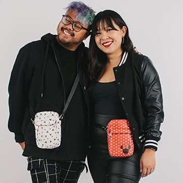 Disney Bag, Crossbody, Mickey Mouse Head and M Icons, Vegan Leather