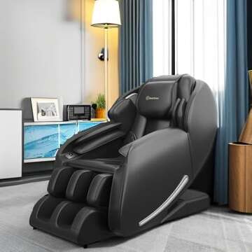 Real Relax 2024 Massage Chair, Full Body Zero Gravity SL-Track Shiatsu Massage Recliner Chair with Heat Body Scan Bluetooth Foot Roller APP Control, Favor-06 All Black
