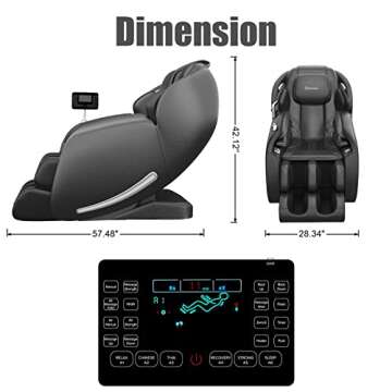 Real Relax 2024 Massage Chair, Full Body Zero Gravity SL-Track Shiatsu Massage Recliner Chair with Heat Body Scan Bluetooth Foot Roller APP Control, Favor-06 All Black