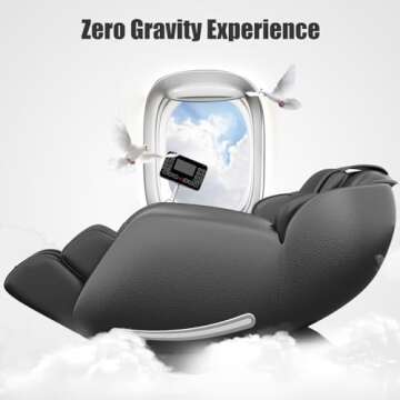 Real Relax 2024 Massage Chair, Full Body Zero Gravity SL-Track Shiatsu Massage Recliner Chair with Heat Body Scan Bluetooth Foot Roller APP Control, Favor-06 All Black