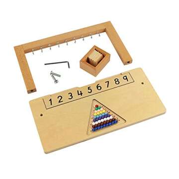 Montessori Hanger for Color Bead Stairs with Beads/Teen Bead Hanger with Beads Preschool Learning Ma...