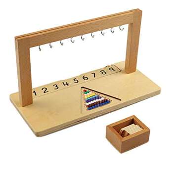 Montessori Hanger for Color Bead Stairs with Beads/Teen Bead Hanger with Beads Preschool Learning Material Montessori Math Material Early Development Toy Montessori Toy for Kids (Color Beads Hanger)
