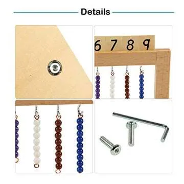 Montessori Color Bead Hanger for Learning Numbers