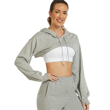 Stylish Flygo Women's Cut Out Cropped Hoodie for Events
