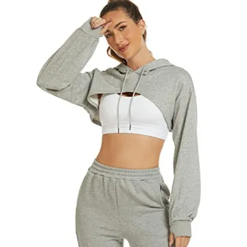 Stylish Flygo Women's Cut Out Cropped Hoodie for Events