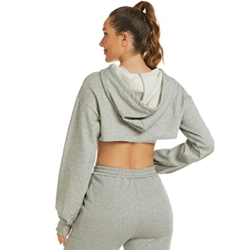 Stylish Flygo Women's Cut Out Cropped Hoodie for Events