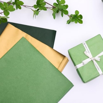 Luxurious Green and Gold Tissue Paper 100 Sheets Perfect for All Occasions