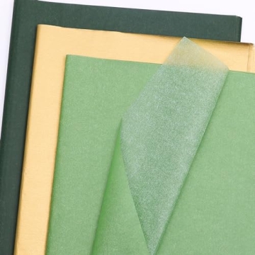 Luxurious Green and Gold Tissue Paper 100 Sheets Perfect for All Occasions