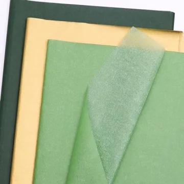 Luxurious Green and Gold Tissue Paper 100 Sheets Perfect for All Occasions