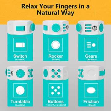 AAA Tran Fidget Cube Stress Relief Toy – 6 Sided Infinity Cube Fidget Toy for Kids, Adults – Hea...