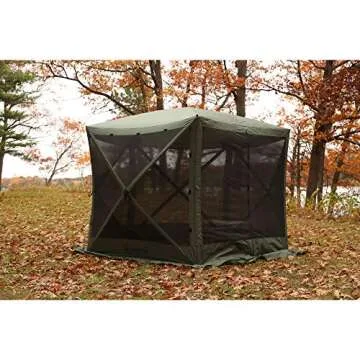Gazelle 5 Sided Outdoor Portable Pop Up Screened Gazebo Canopy Tent with Carry Bag and Stakes for Parties and Other Outdoor Occasions, Alpine Green
