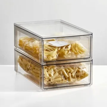 mDesign Clear Pantry Organization Bins - Stackable & Versatile